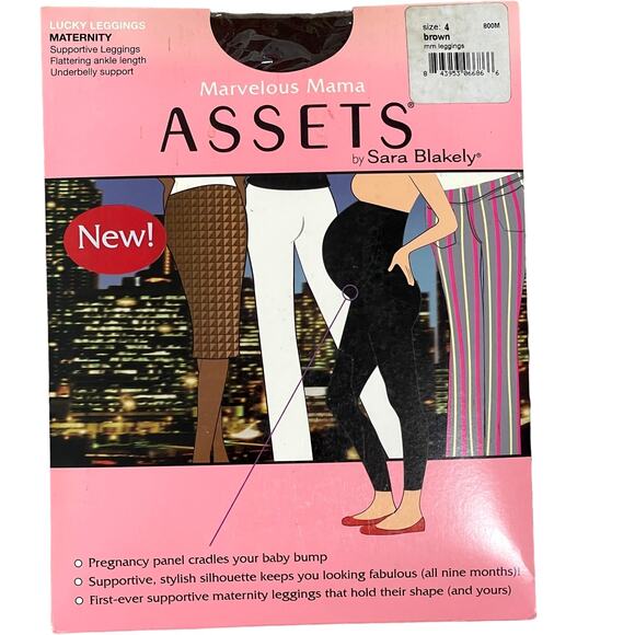 Assets by Sara Blakely Marvelous Mama Lucky Leggings 800M - Brown - Size 4 - Picture 1 of 6